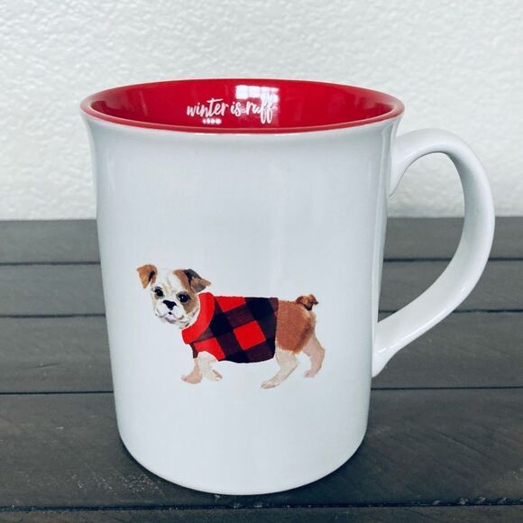 Fringe Sweater Dog “Winter is Ruff” Ceramic Holiday Mug - Picture 1 of 5